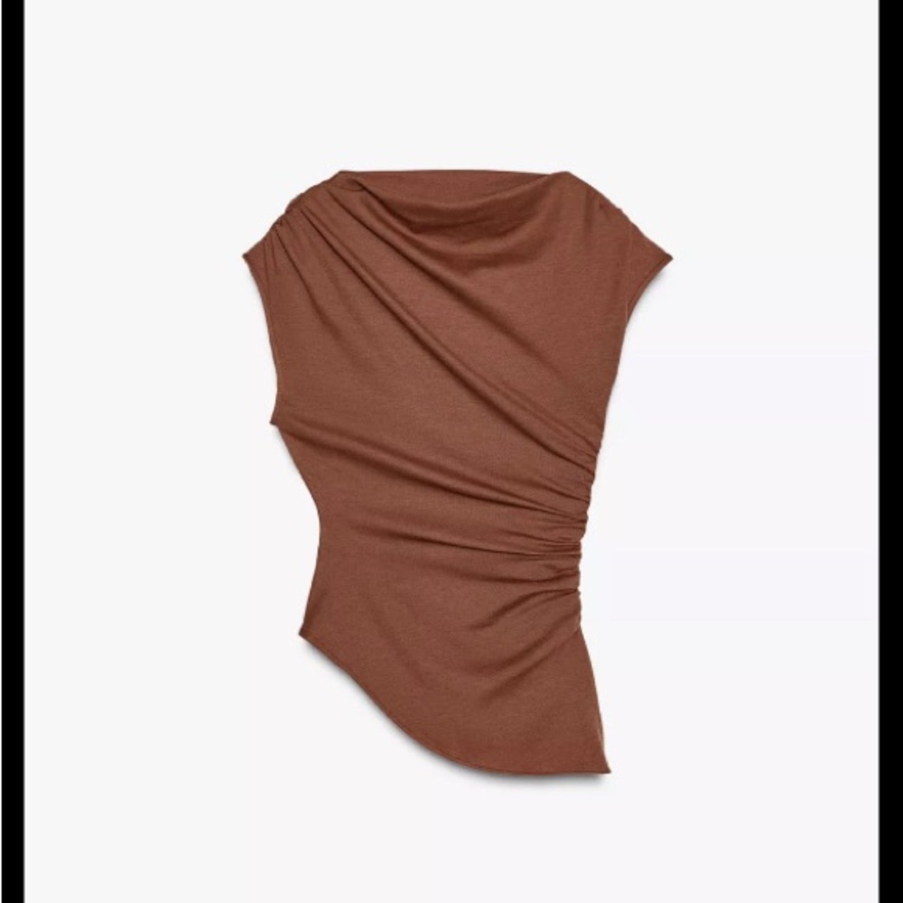 Brown Asymmetrical Top